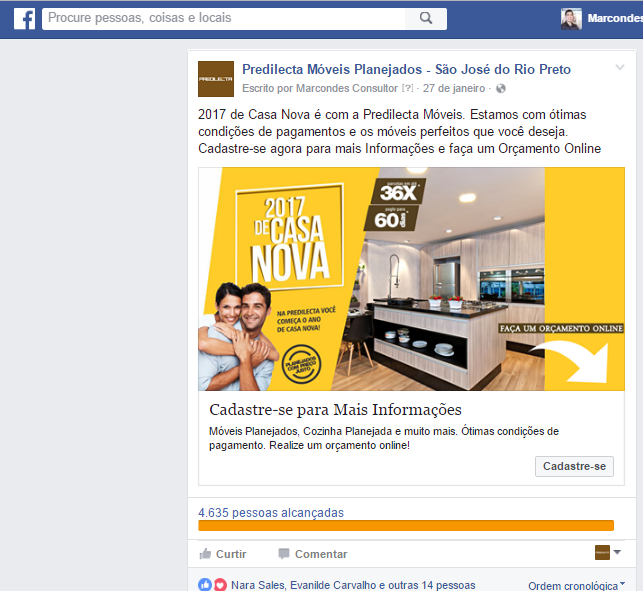 Propaganda no Facebook para geração de leads - início do ano